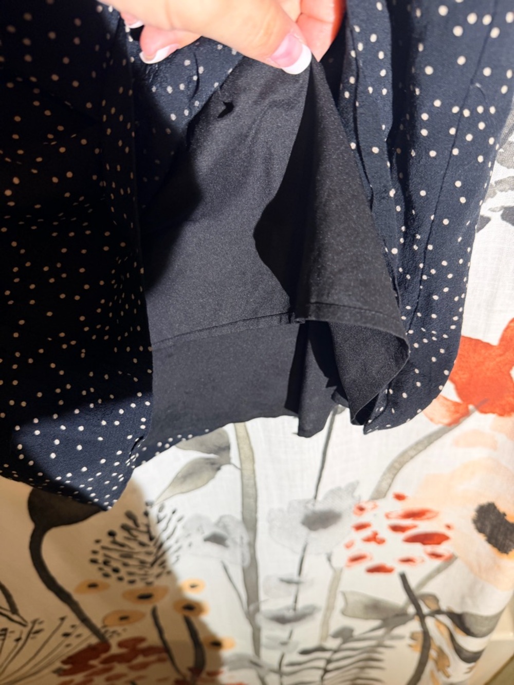 Madewell Black Polka Dot V-Neck Mini Dress - Picture 6 of 10